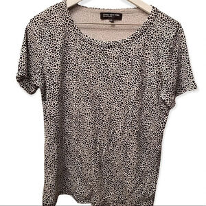 JONES NEW YORK COLLECTION EUC WOMENS LEOPARD TOP SHIRT SUMMER TOPS BLOUSE SIZE L